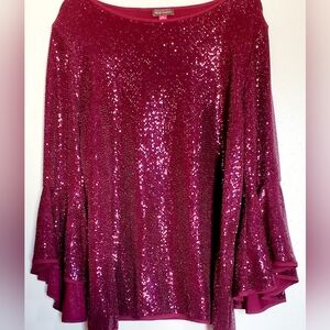 Vince Camuto Purple Sequin Top